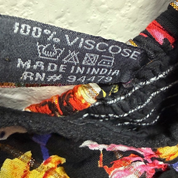 Me 2 Magic Anthropologie Boho Flowy Maxi Dress Sz M Black Multi Color Vacation - Picture 5 of 8